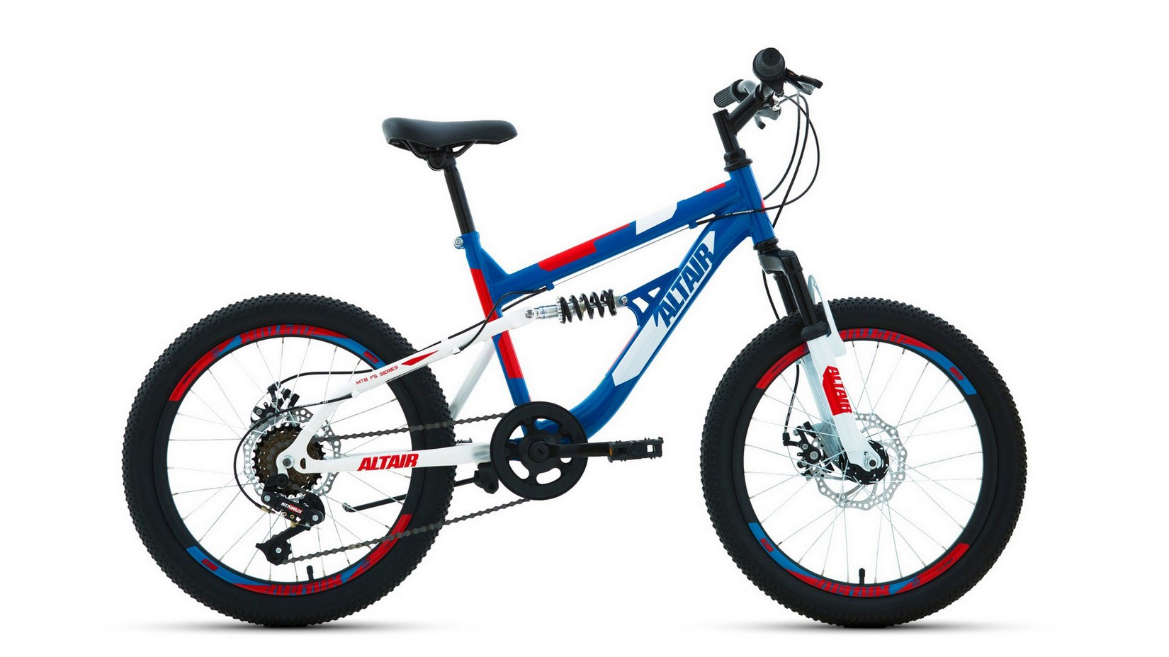 Детский велосипед Altair MTB FS 20 D, год 2022, цвет Синий-Красный