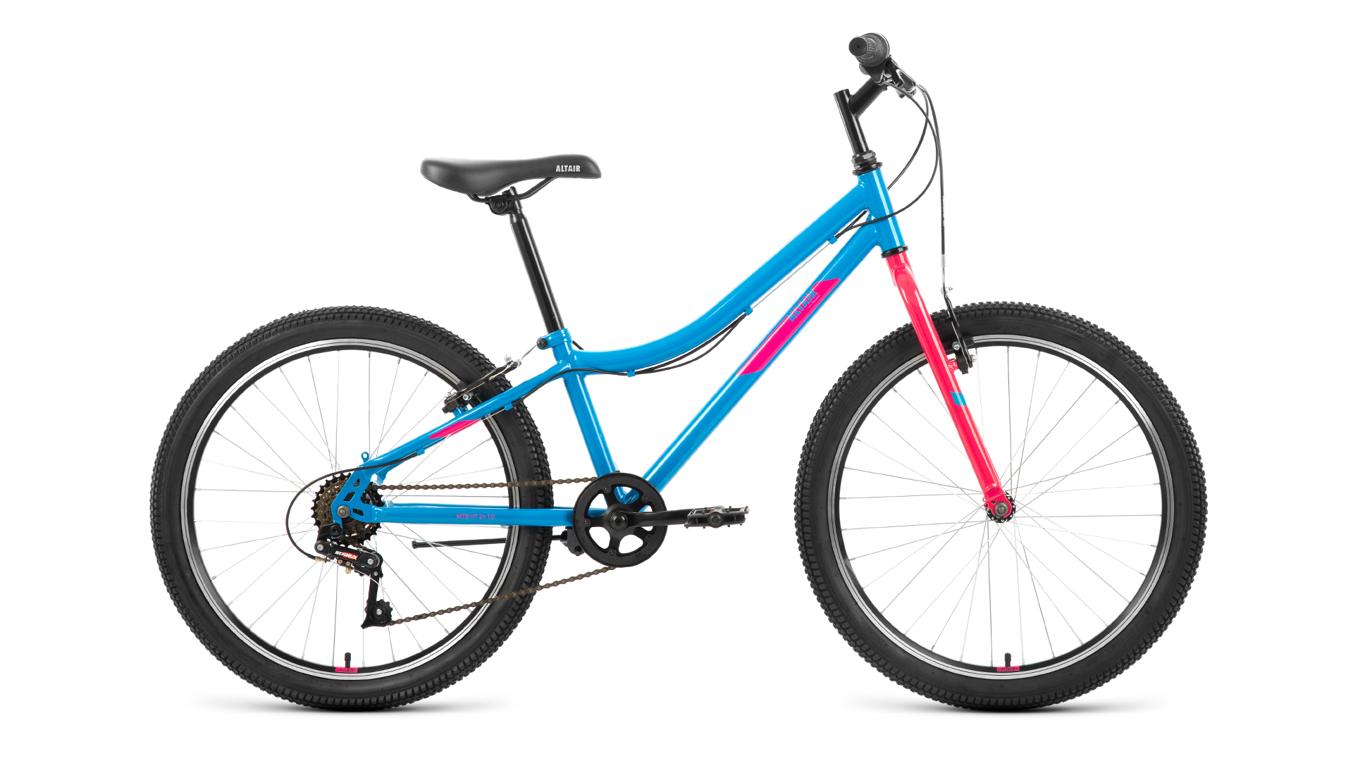 Подростковый велосипед Altair MTB HT 24 1.0, год 2022, цвет Голубой-Розовый