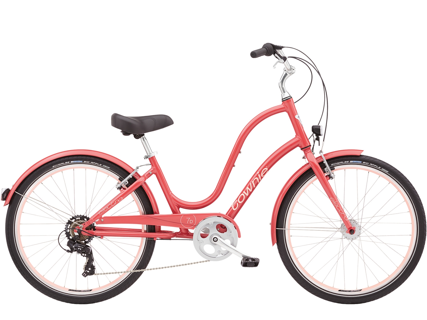 Женский велосипед Electra Townie 7D EQ Step-Thru, год 2022, цвет Красный, ростовка 18