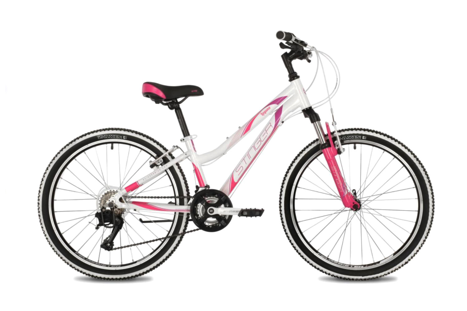 Подростковый велосипед Stinger Laguna 24, год 2022, цвет Белый, ростовка 14