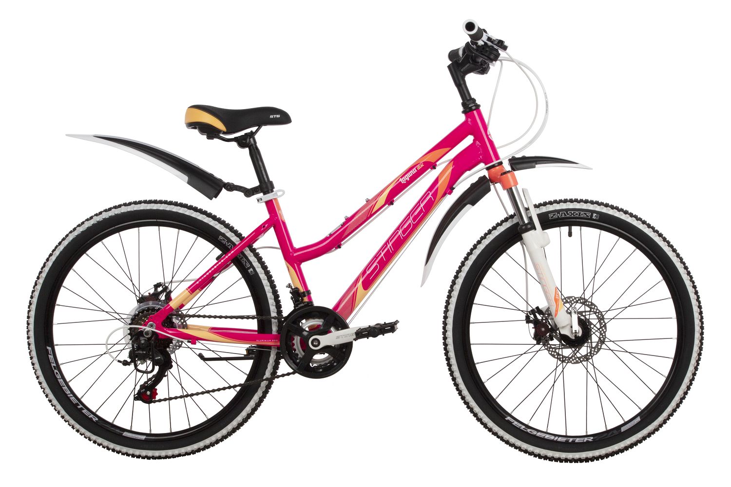 Подростковый велосипед Stinger Laguna 24 D, год 2022, цвет Розовый, ростовка 12