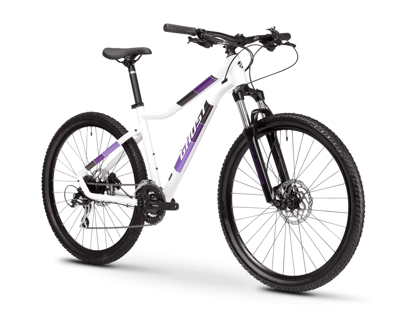 Женский велосипед Ghost Lanao Essential 27.5, год 2021, цвет Белый-Фиолетовый, ростовка 14.5