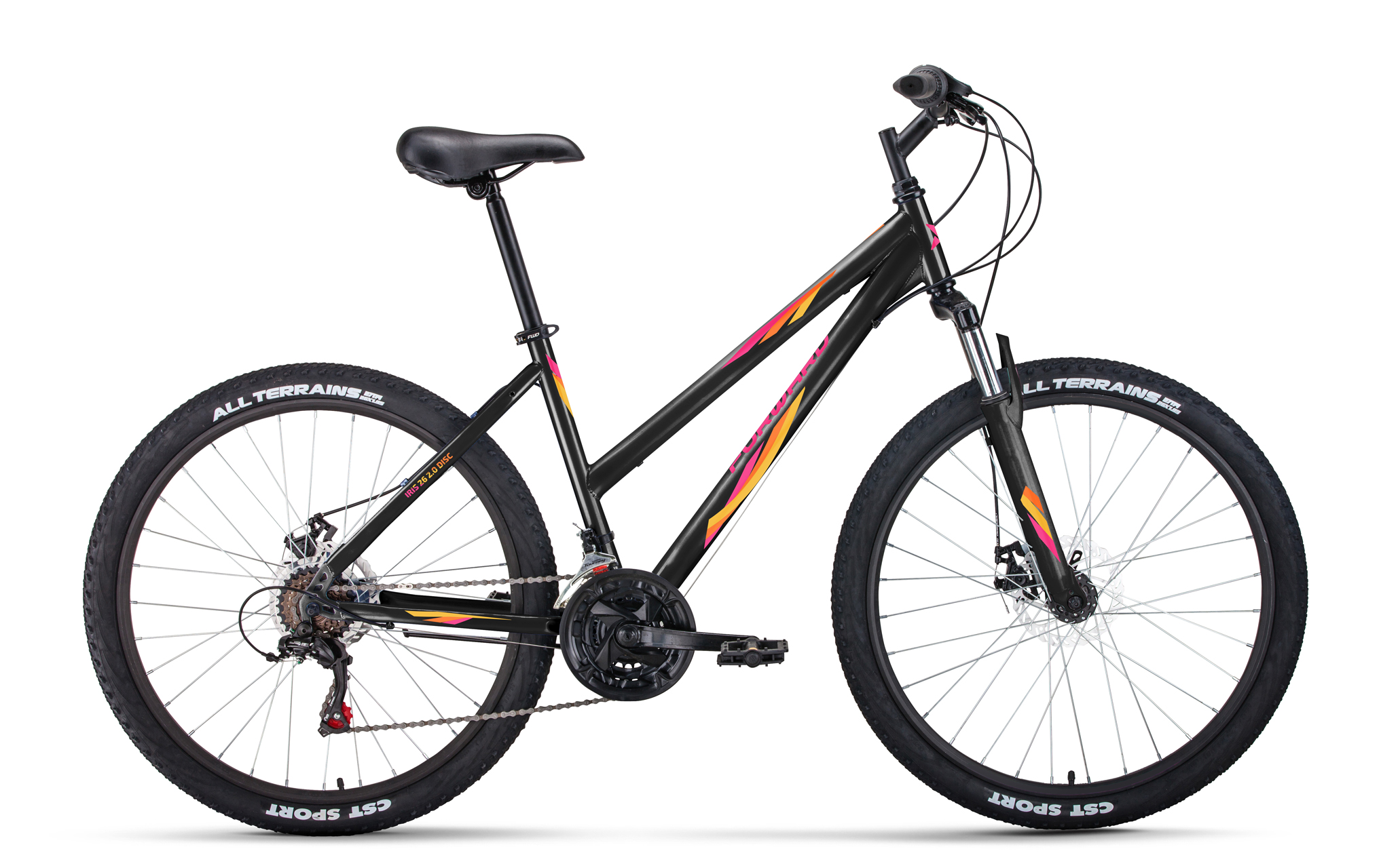 Женский велосипед Forward Iris 26 2.0 D, год 2022, цвет Черный-Розовый, ростовка 17