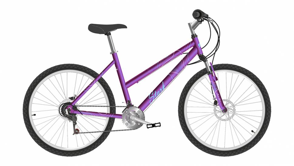 Женский велосипед Stark Luna 26.1 D Steel, год 2022, цвет Фиолетовый-Голубой, ростовка 18