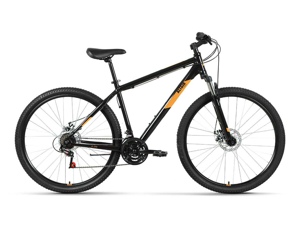Горный велосипед Altair AL 29 D, год 2022, цвет Черный-Оранжевый, ростовка 19