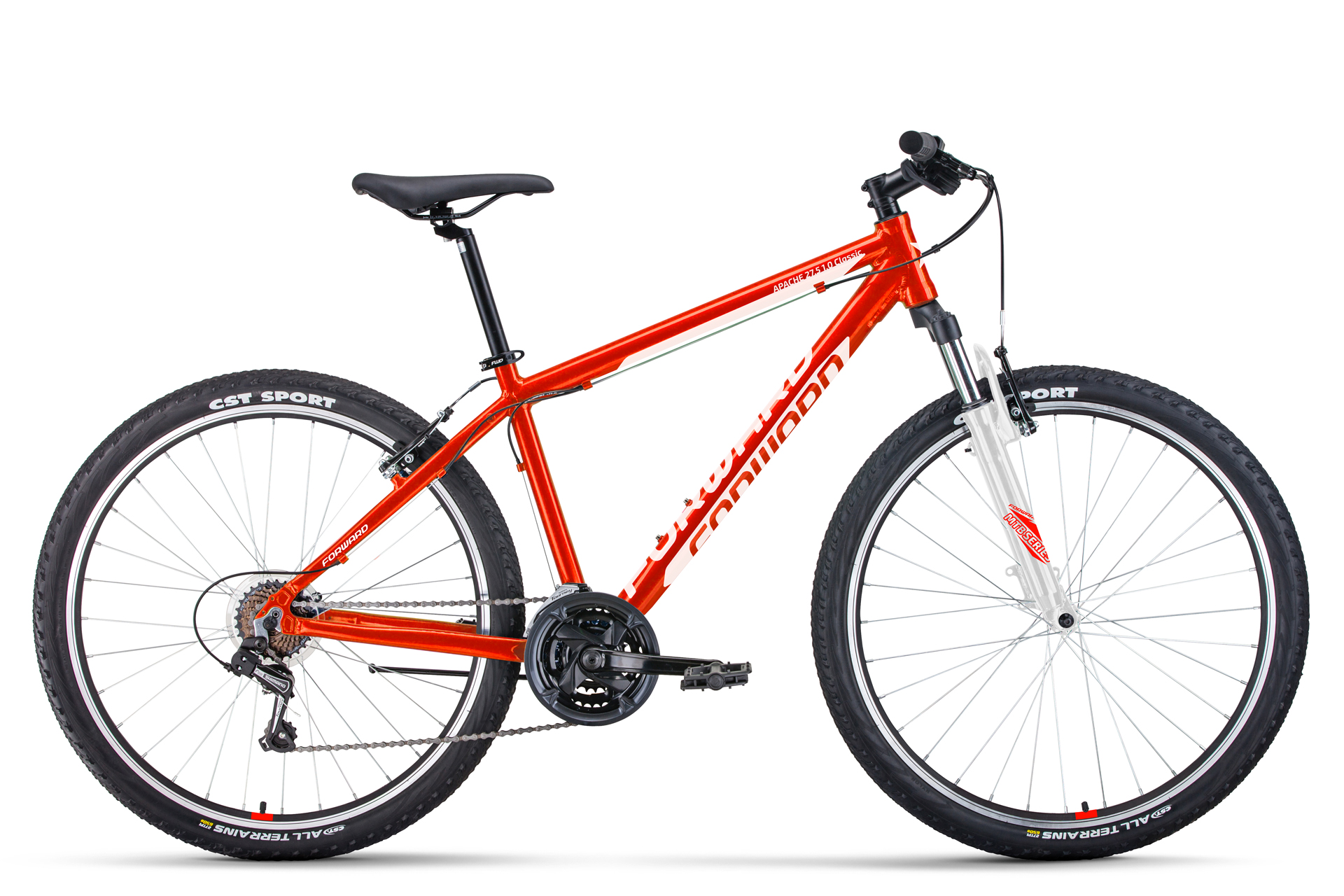 Горный велосипед Forward Apache 27.5 1.0 Classic, год 2022, цвет Красный-Белый, ростовка 17