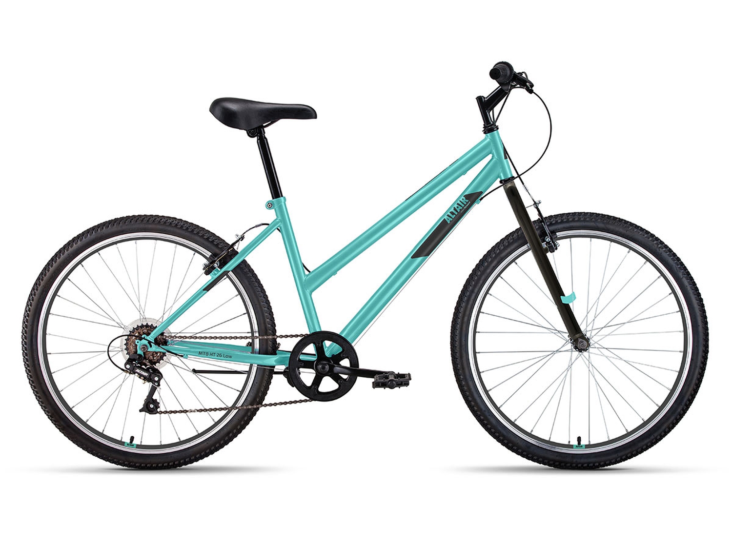 Женский велосипед Altair MTB HT 26 Low, год 2022, цвет Зеленый-Черный, ростовка 17