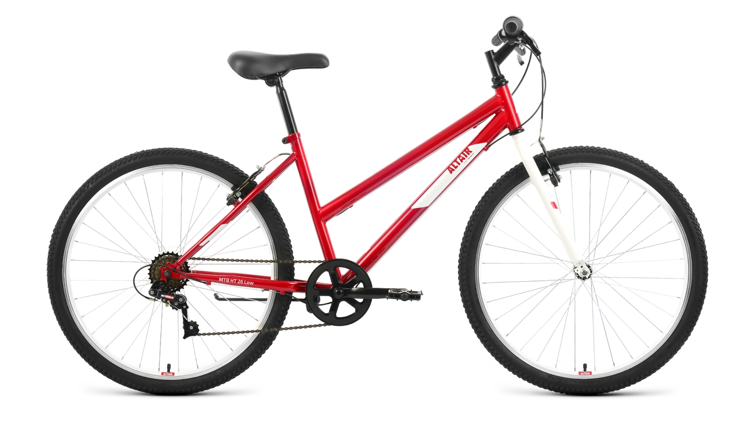 Женский велосипед Altair MTB HT 26 Low, год 2022, цвет Красный-Белый, ростовка 17