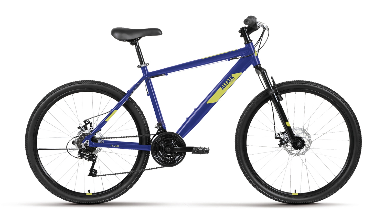Горный велосипед Altair AL 26 D, год 2022, цвет Синий-Желтый, ростовка 18