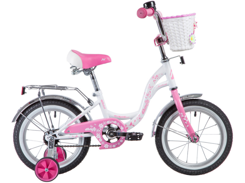 Фото Велосипед детский для девочек от 3 до 5 лет Novatrack Butterfly 14 2020