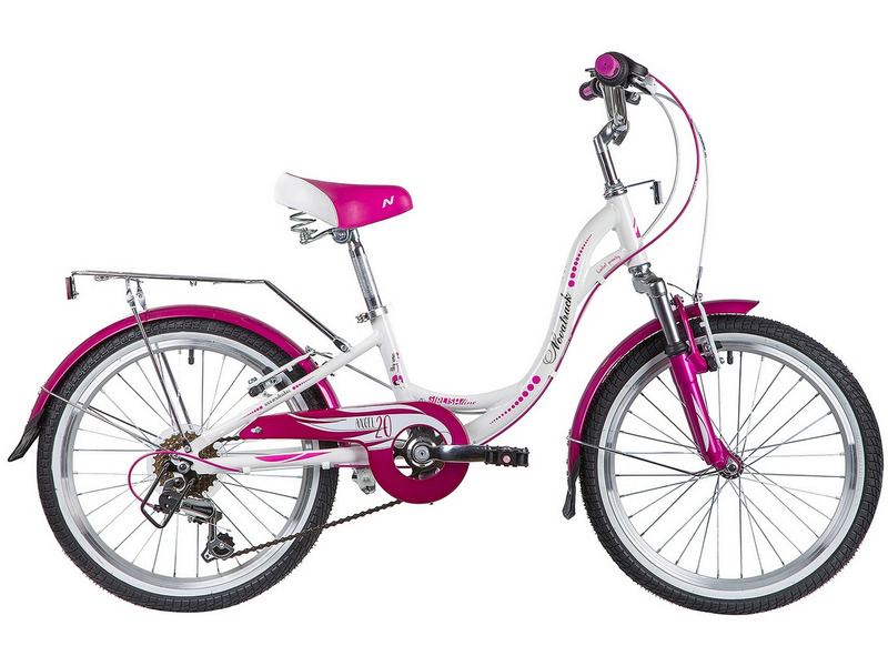 Фото Велосипед детский для девочек от 5 до 9 лет Novatrack Angel 20 6sp 2019