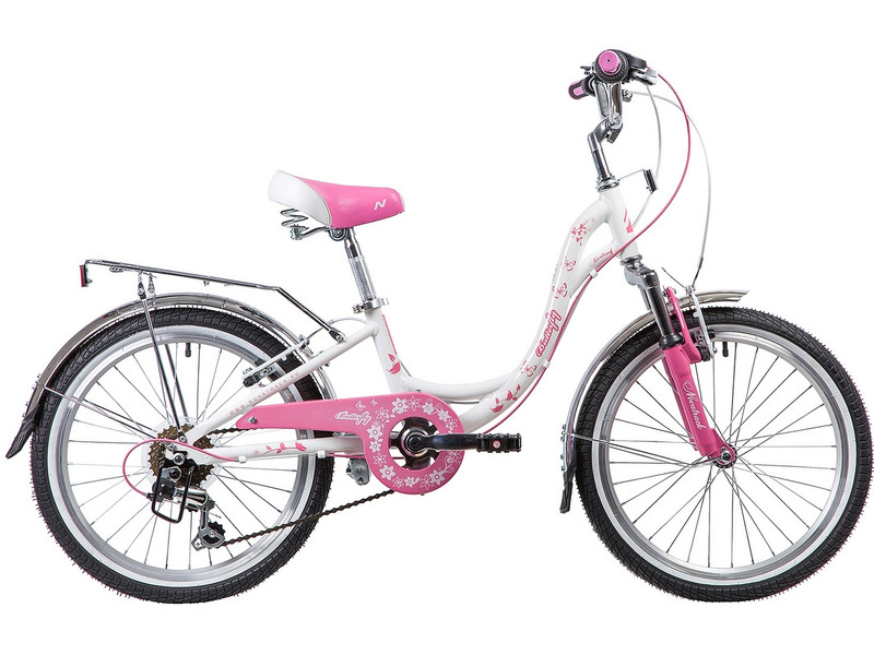 Фото Велосипед детский для девочек от 5 до 9 лет Novatrack Butterfly 20 6sp 2019