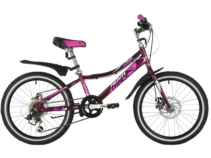 Фото Велосипед детский для девочек от 5 до 9 лет Novatrack Alice Disc 20 2021