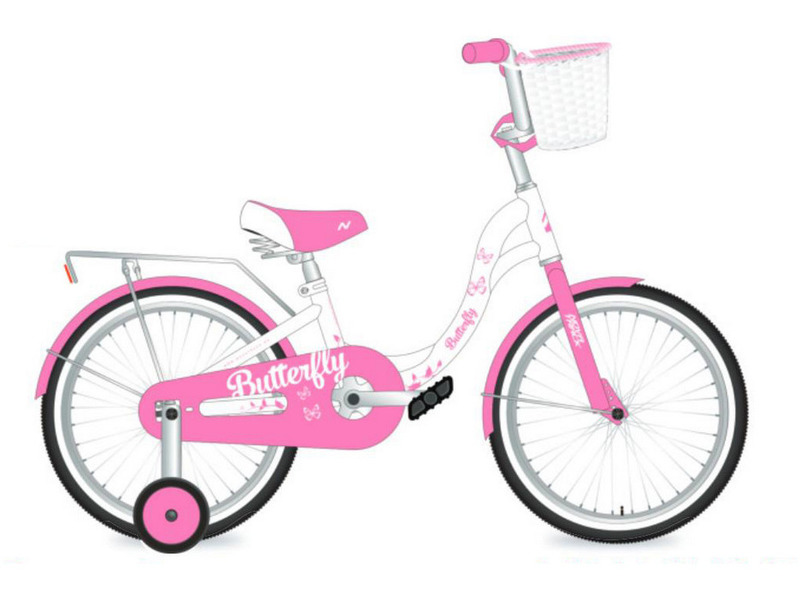 Фото Велосипед детский для девочек от 5 до 9 лет Novatrack Butterfly 20 2022