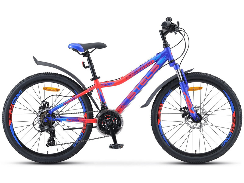 Подростковый велосипед Stels Navigator 410 MD 21 sp 24 V010, год 2023, цвет Синий-Красный