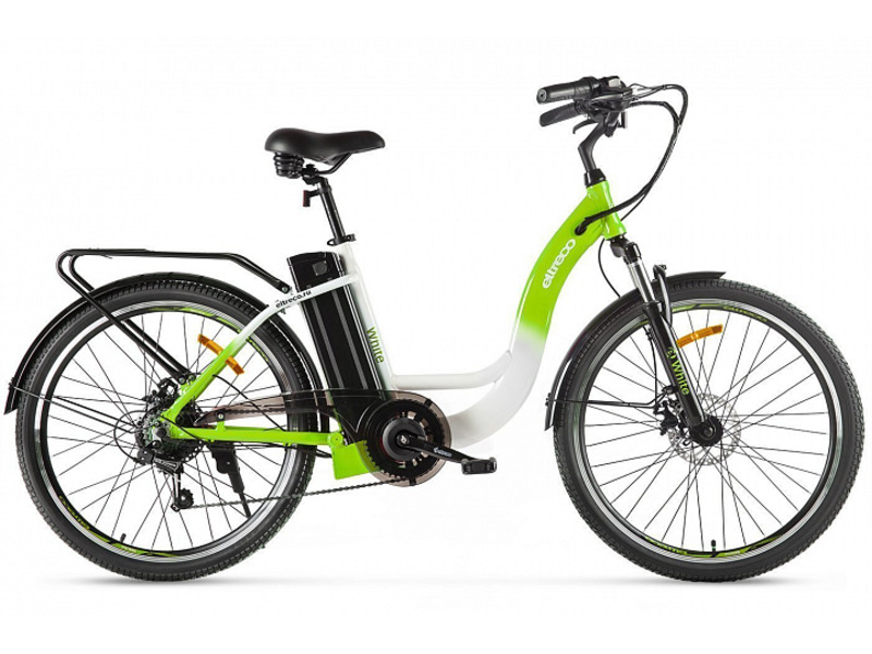 Электровелосипед Eltreco White, год 2024, цвет Белый-Зеленый