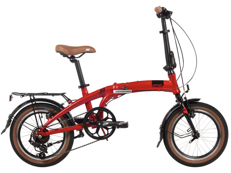 Складной велосипед Novatrack Town 16, год 2024, цвет Красный