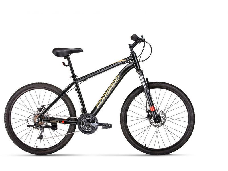 Горный велосипед Forward Hardi 26 2.0 D FR, год 2024, цвет Черный-Желтый, ростовка 18
