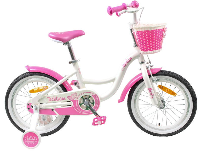 Детский велосипед Techteam TechTeam Merlin 16, год 2024, цвет Белый-Розовый