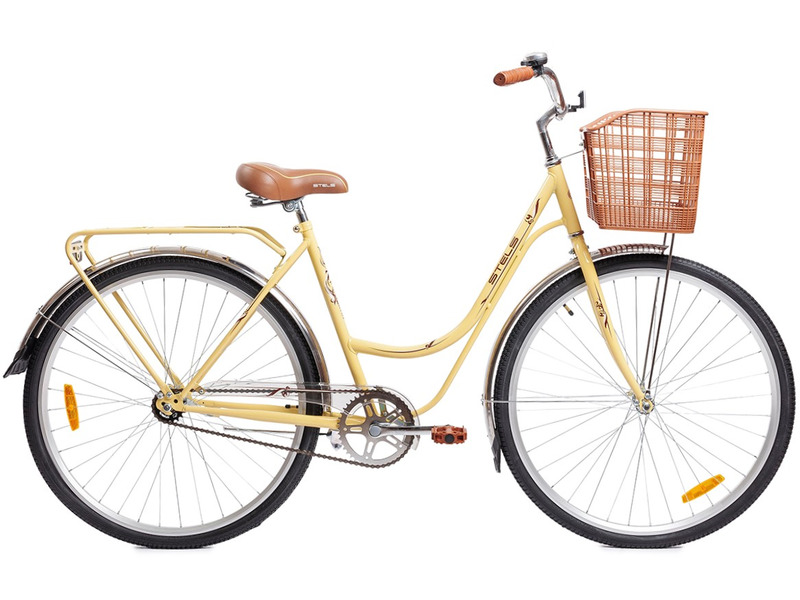 Женский велосипед Stels Navigator 325 C 28 Z010, год 2023, цвет Желтый-Коричневый, ростовка 20