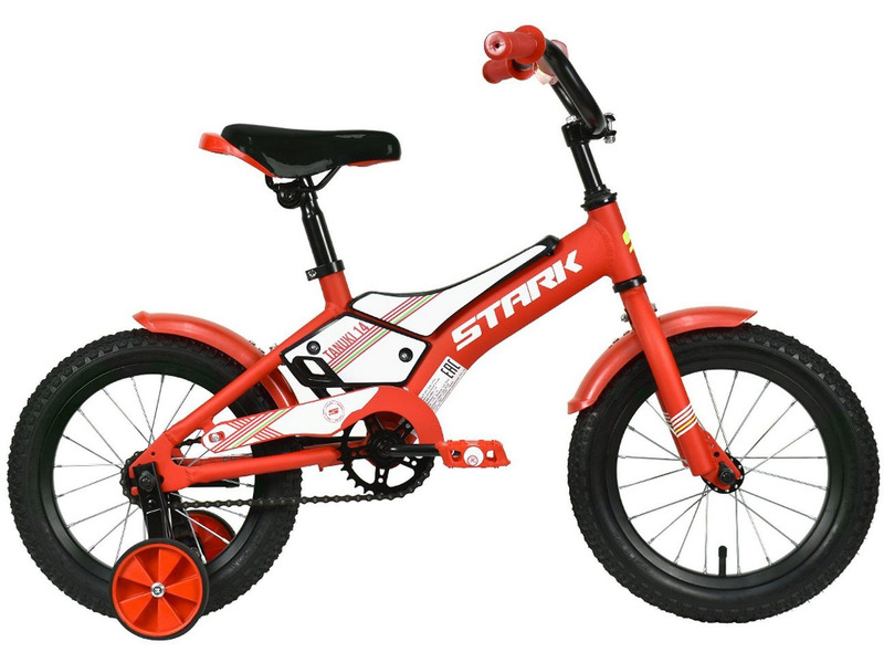 Детский велосипед Stark Tanuki 14 Boy, год 2023, цвет Красный-Белый
