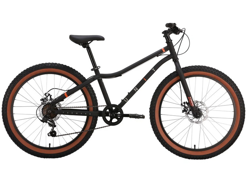 Подростковый велосипед Forward Unit Plus 24 D, год 2024, цвет Черный-Оранжевый, ростовка 13