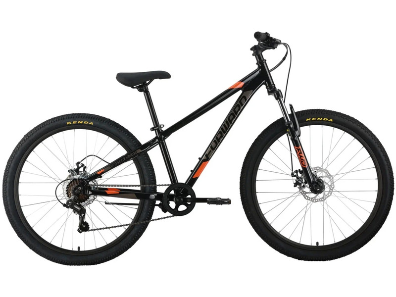 Подростковый велосипед Forward Twister 26 2.0 D, год 2024, цвет Черный-Оранжевый, ростовка 13